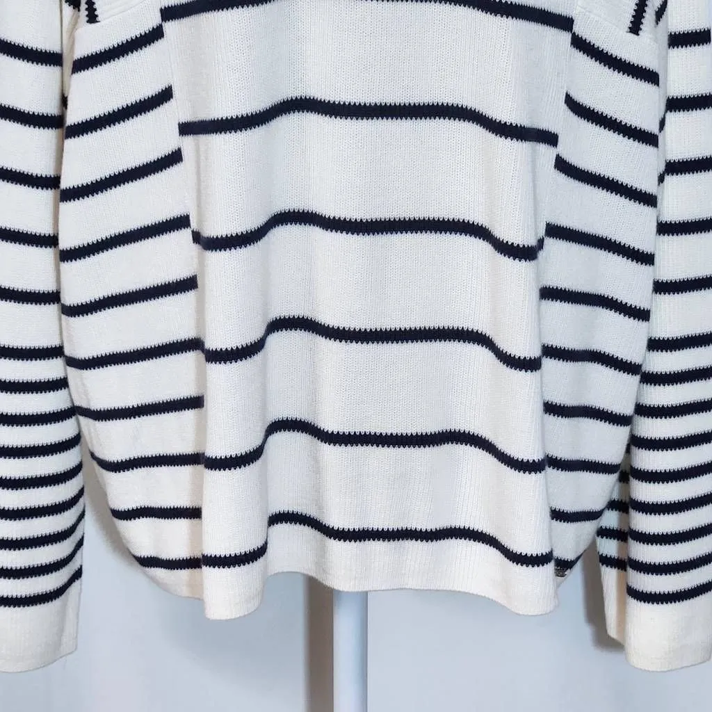 Nautica Black and Cream Stripe Sweater NWT Size XL Preppy Sweater - Image 4