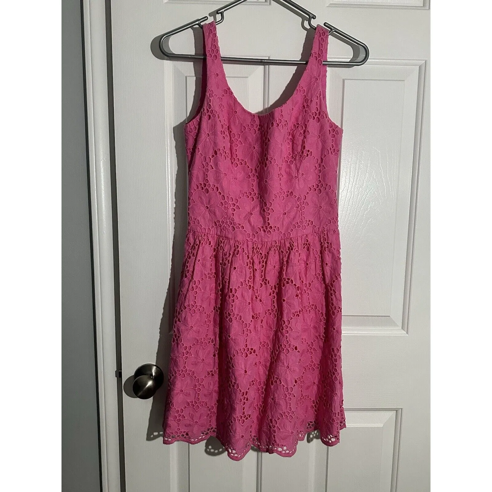 Women’s Lilly Pulitzer Calhoun Resort Charleston Eyelet Lace Scoop Neck 0 Pink - Image 2