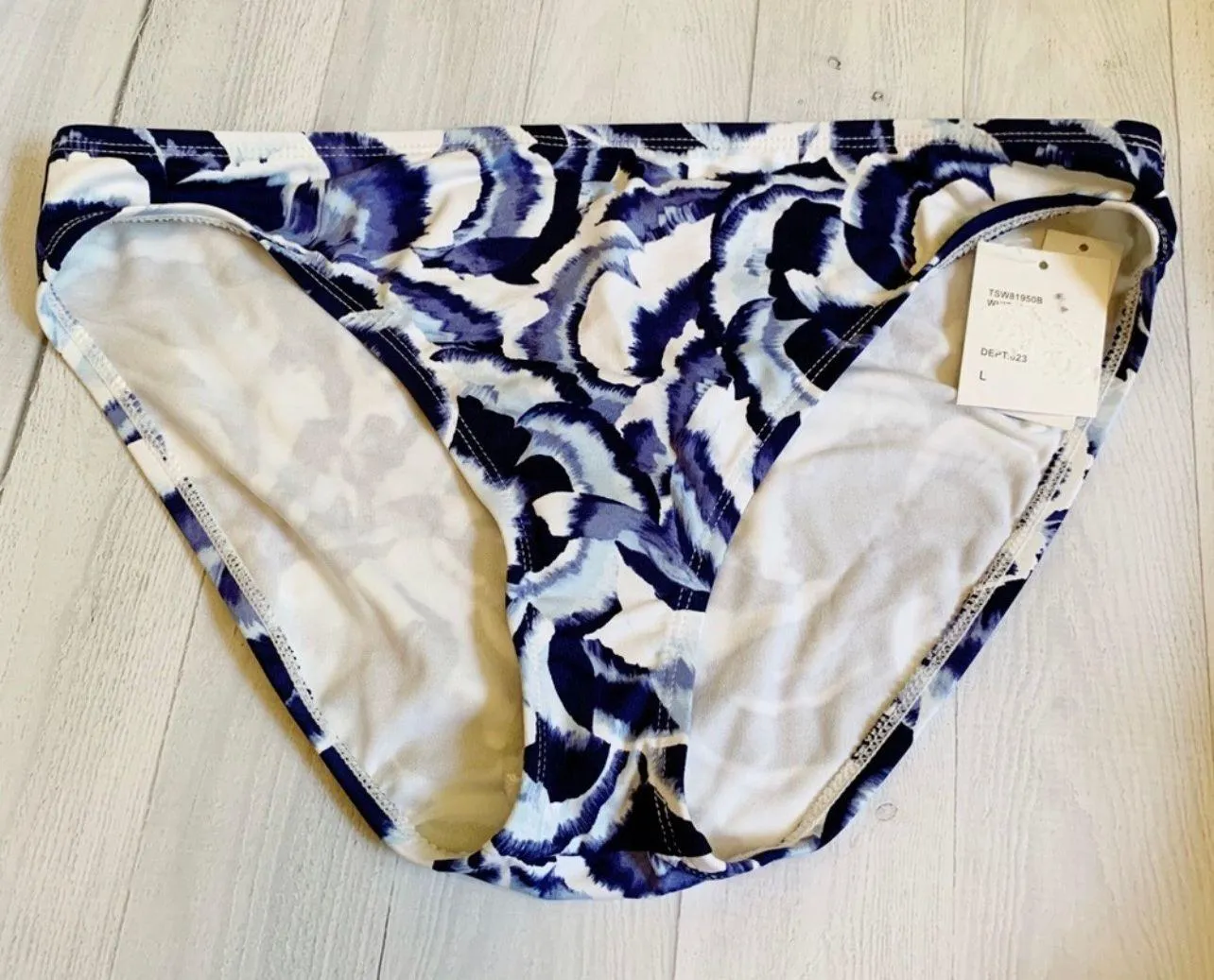 Floral Hipster Bikini Bottom New Blue Large - Image 4