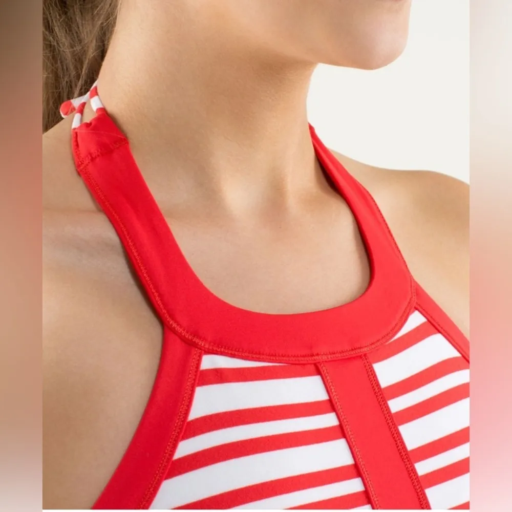 Red and White Striped Halter Top - Image 3