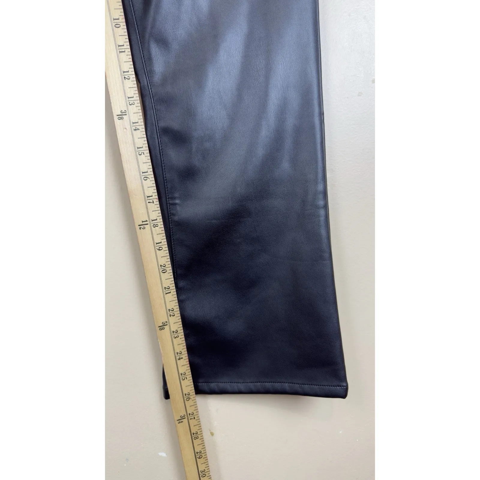 Dear John Jeanne Flare High Rise Pants Women’s Size 29 Black Faux Leather - Image 6
