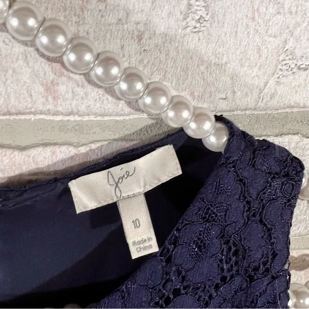 Joie Adisa Navy Lace Overlay Dress Size 10 - Image 10