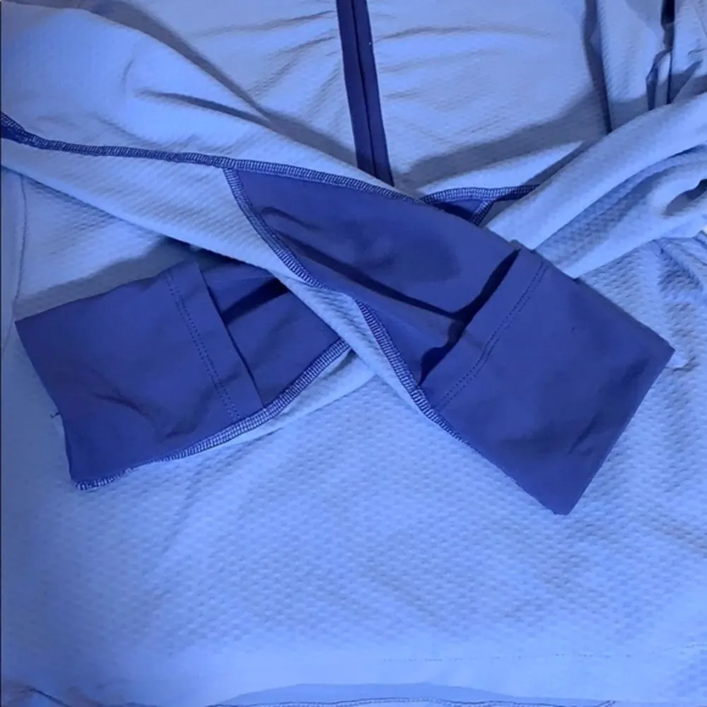 REI Half Zip Hooded Pull Over Blue - Image 7