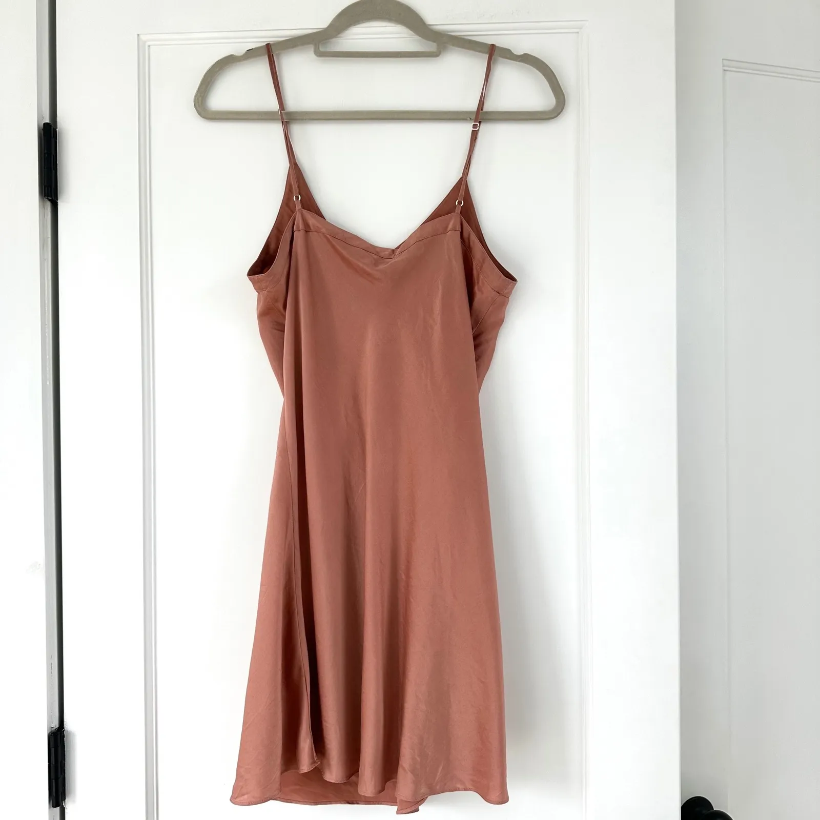 Ginia Silk Slip Dress V - Image 3