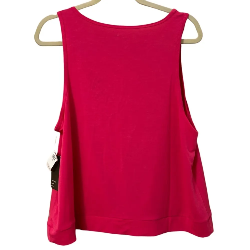 NWT GAP FIT HOT PINK TWIST FRONT TANK - Image 2