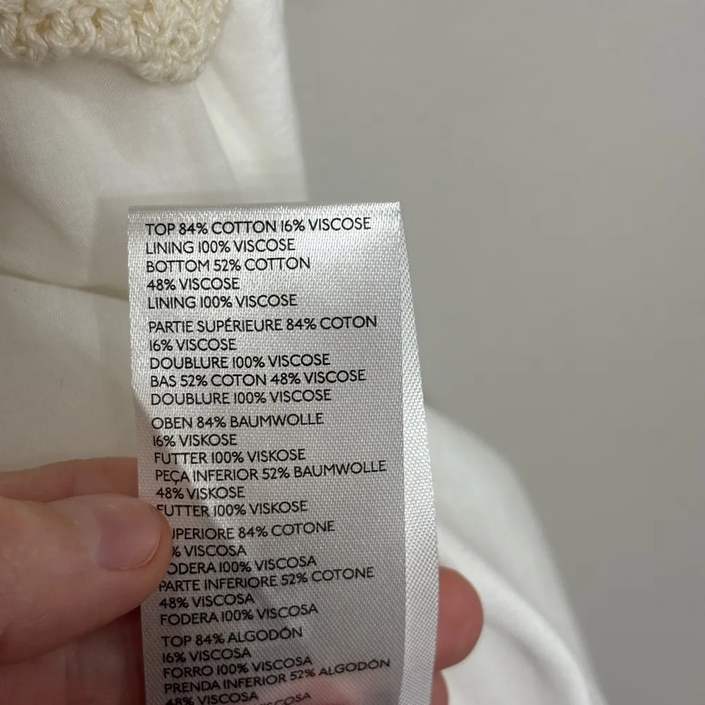 By Anthropologie Crochet Knit Layered Tank in White and Cream - Size S - Image 7