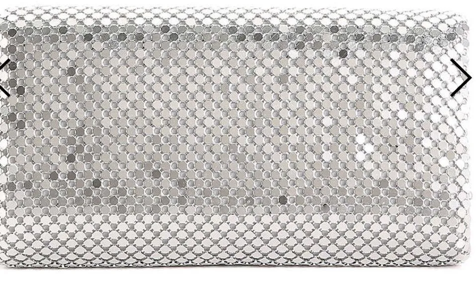 Lulu Townsend Silver Metal Mesh Purse Clutch - Image 4