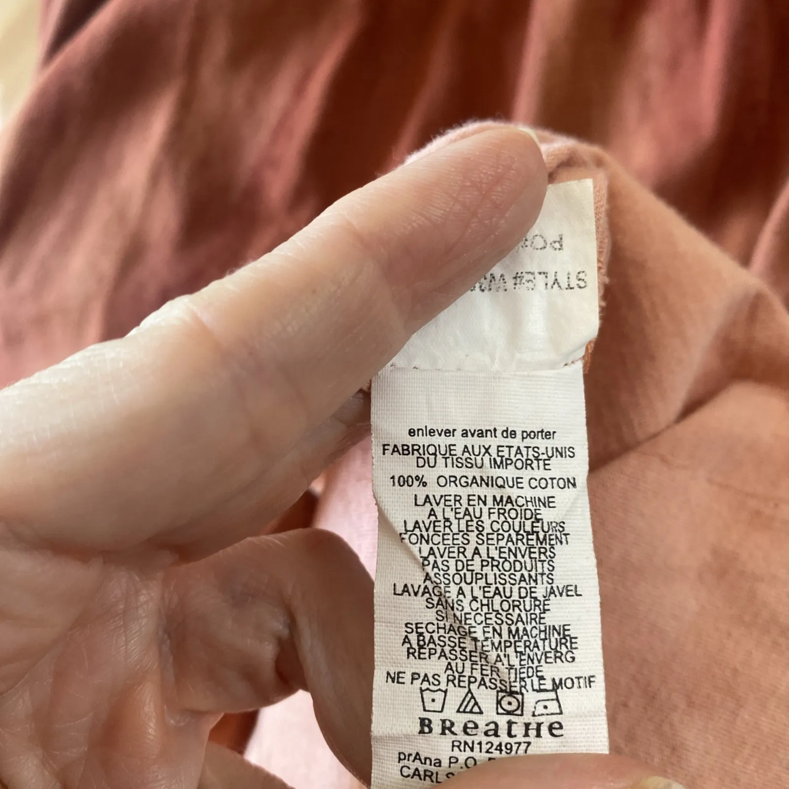 Prana Womens XS Orange Babydoll Dress Outdoor Comfort - Image 6