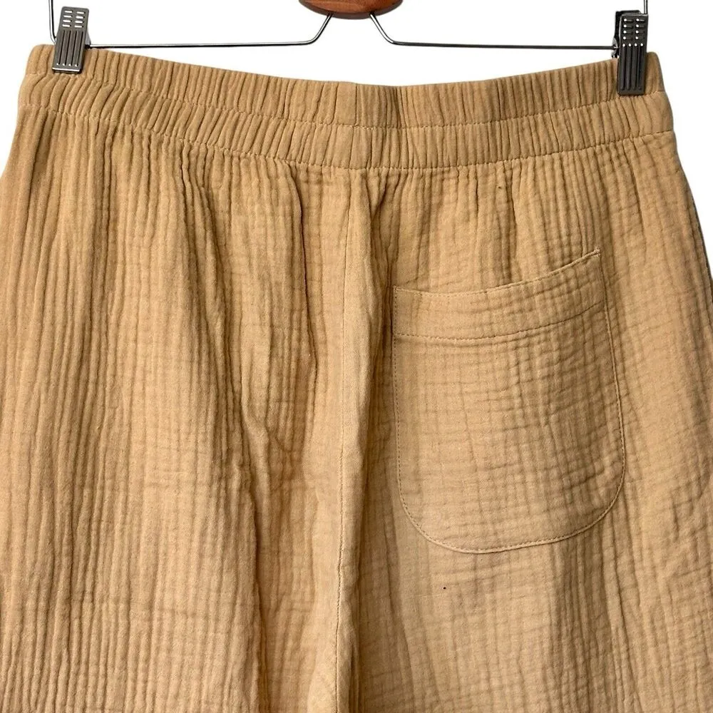 Madewell M Gauzy Lightspun Tapered Huston Pull-On cotton Crop Beachy Pants - Image 8