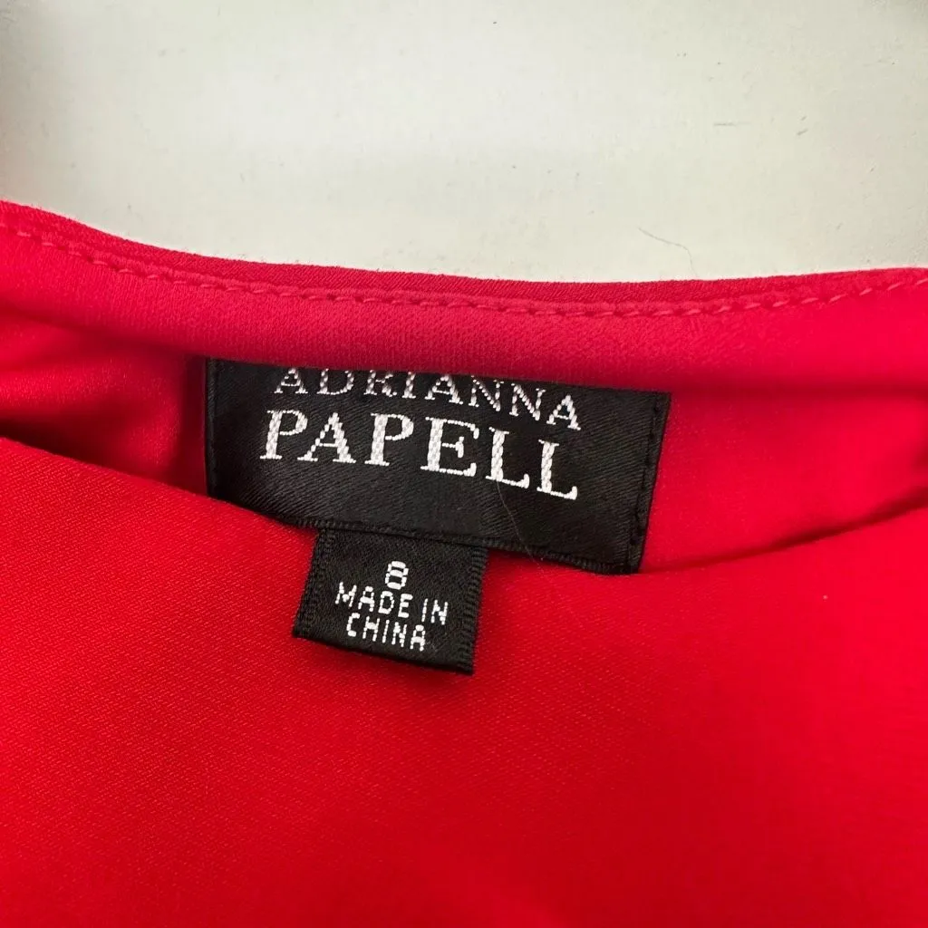 Adrianna Papell Women’s 6 Red Sheath Dress Career Workwear Dressy - Image 2