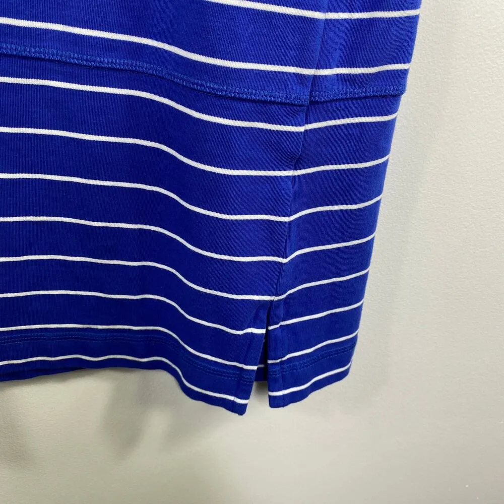 T Talbots Blue Pink Striped Long Sleeve Sheath Dress Womens Size Small Petite SP - Image 2