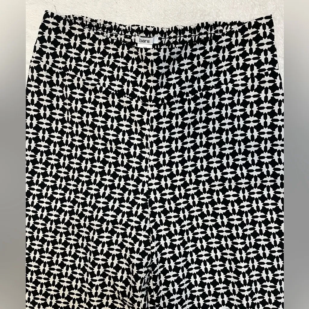 Bar III Black White Geometric Wide-Leg Palazzo Pants Retro Mod Boho Chic S - Image 3