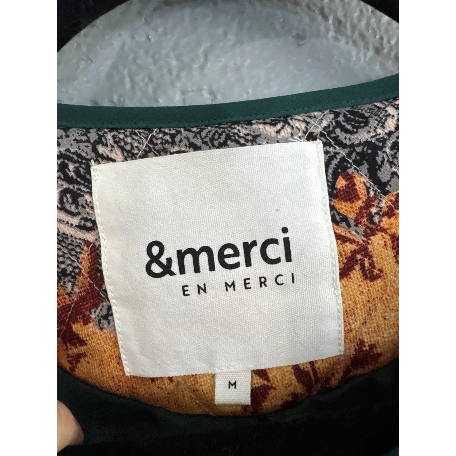 Women's &merci Quilted Patchwork Jacket size M Blue Size M - Image 3