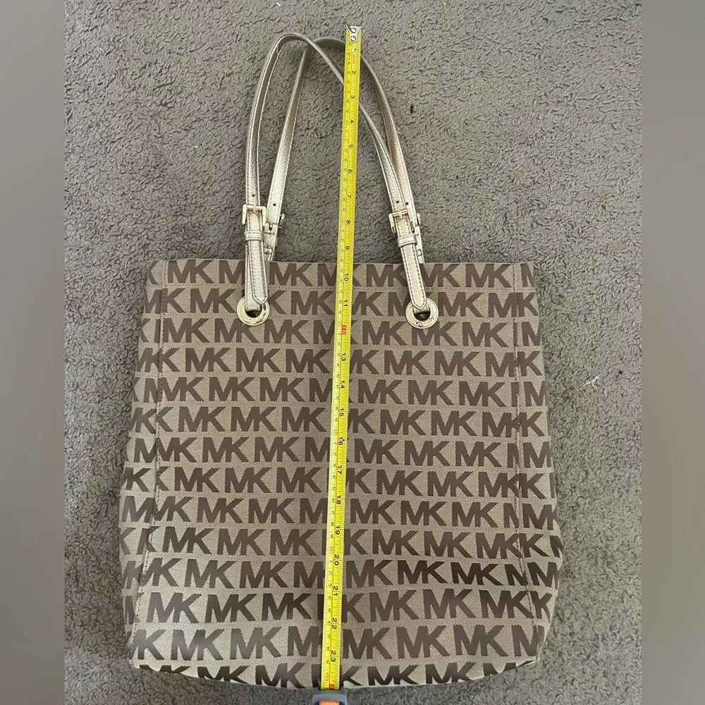 Authentic Michael Kors Tote Bag Shoulder Purse "MK" Print - Image 11