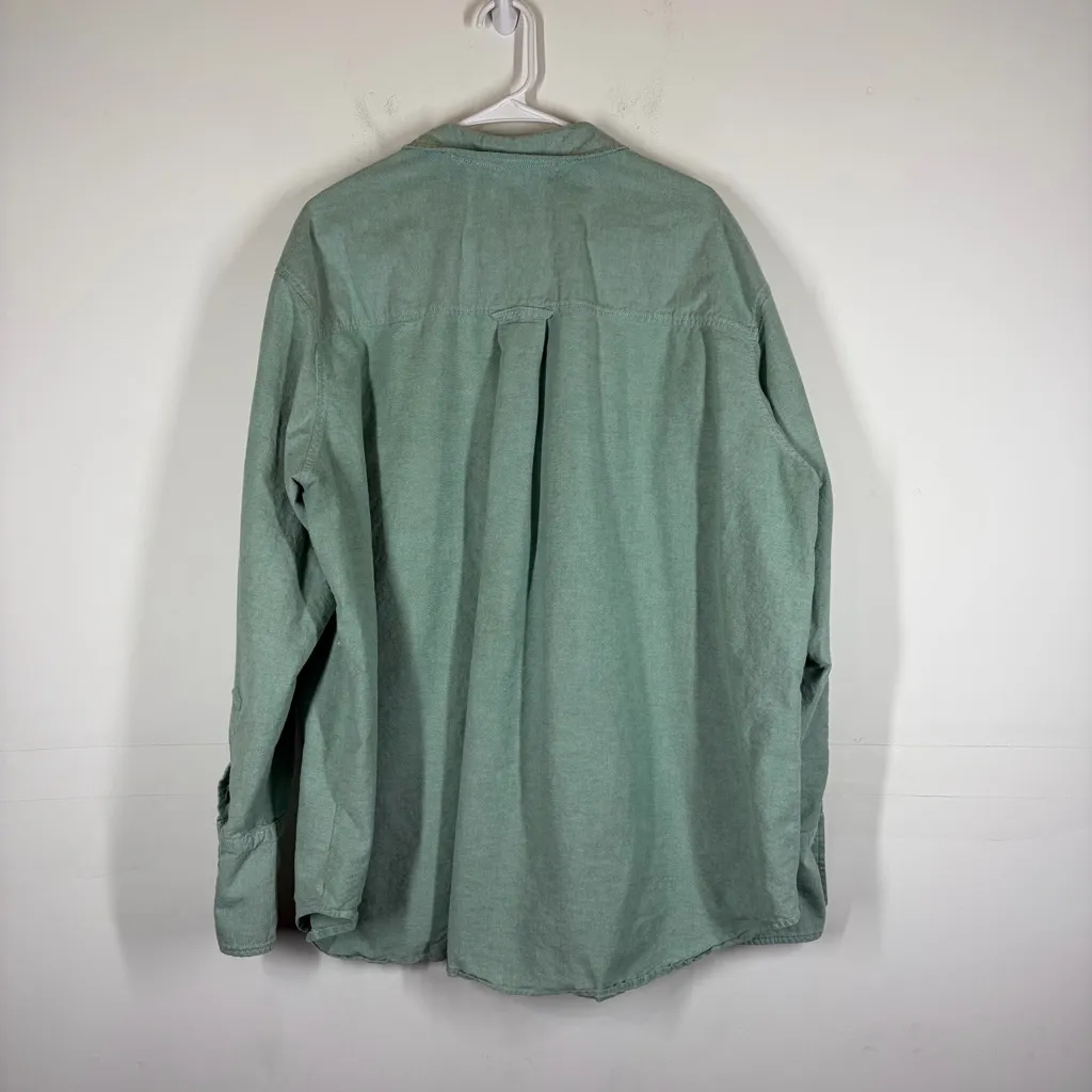 Wildfang The Essential Long Sleeve Oversized Oxford Button Up Size 2X Green - Image 4