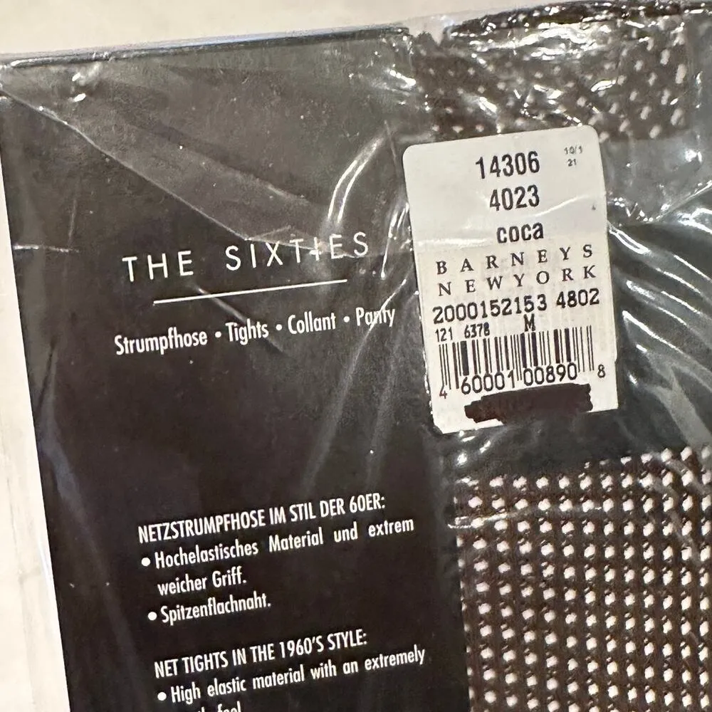 NEW Wolford The Sixties Net Tights sz M Brown Fishnet Tights Medium - Image 3