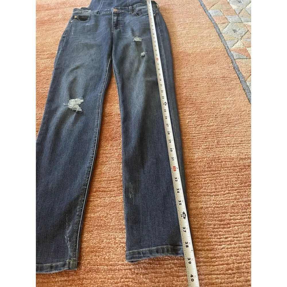 Celebrity Pink Women’s Vintage Stretch Blue Denim Overall  Size 7/28 - Image 7