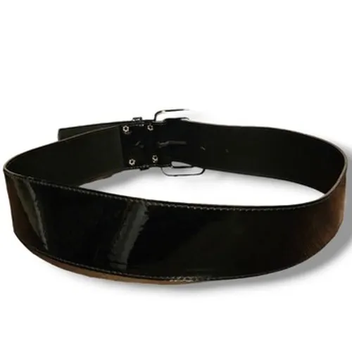 Vintage Astor Germany sz 12 Womens Black Patent Leather Wide Waist Buckle Belt - Image 3