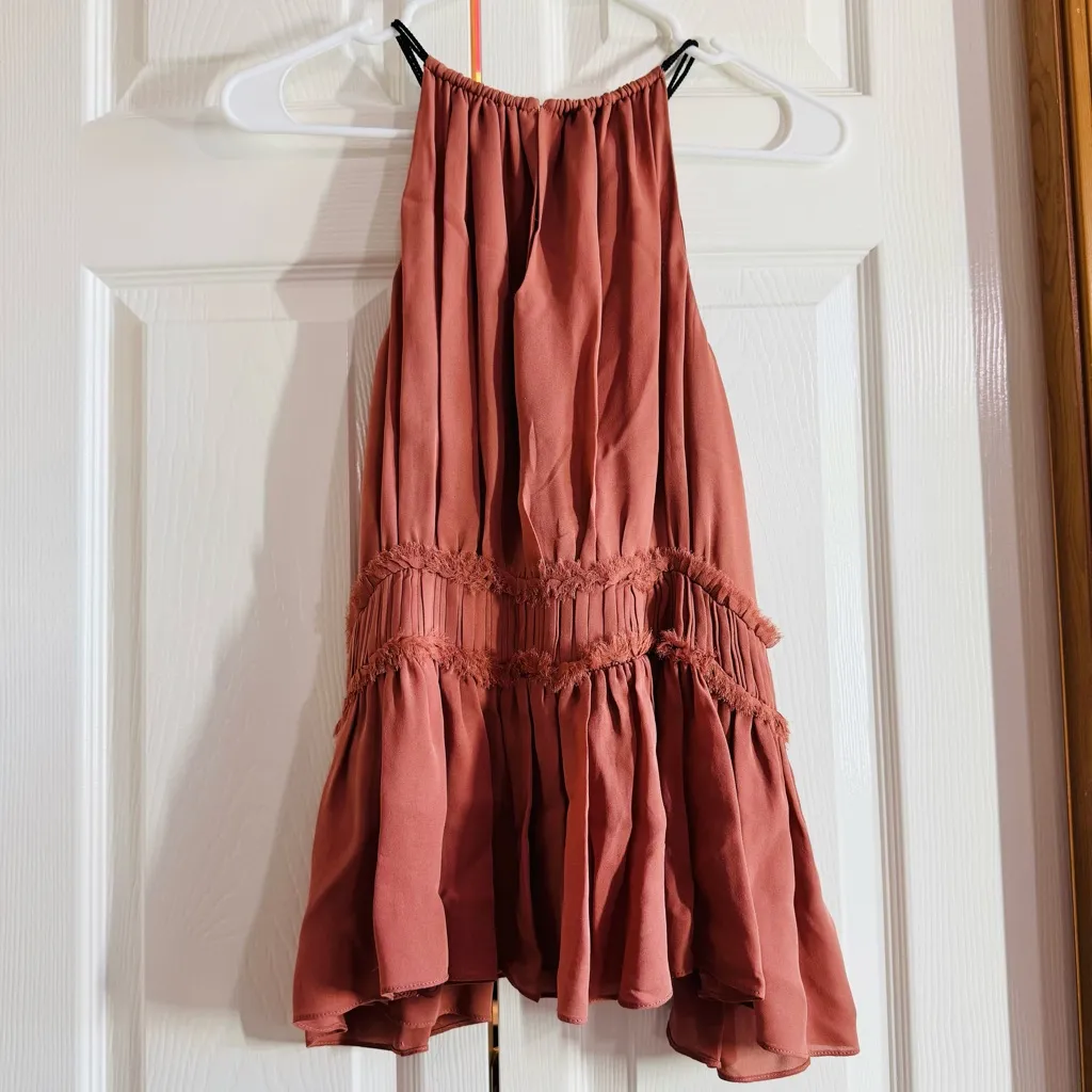 CINQ A SEPT Lotus Halter Top In Blush Pink - Image 2