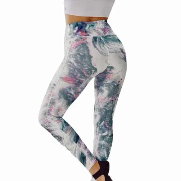 Fabletics High-Waisted PowerHold 7/8 legging pastel stratus Small compression - Image 4