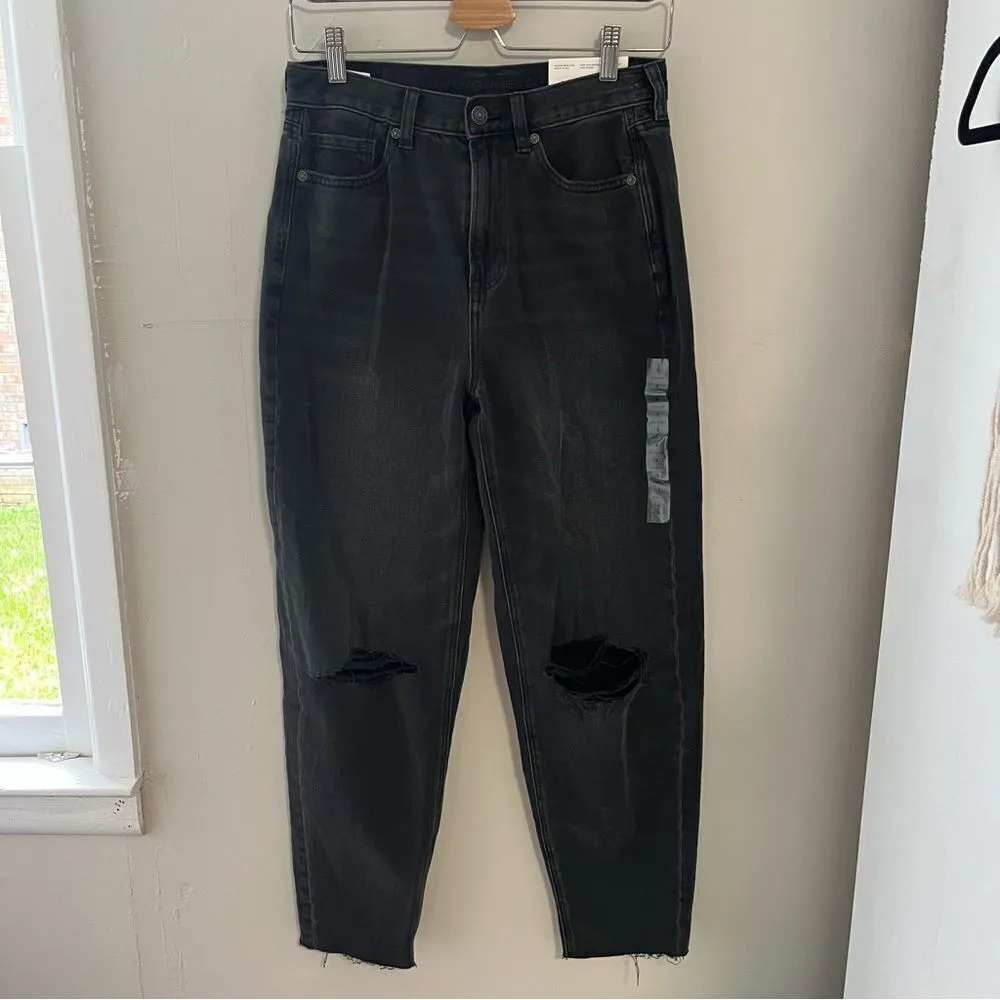 American Eagle Relaxed Mom Jean Rockstar Black Distressed - Image 6