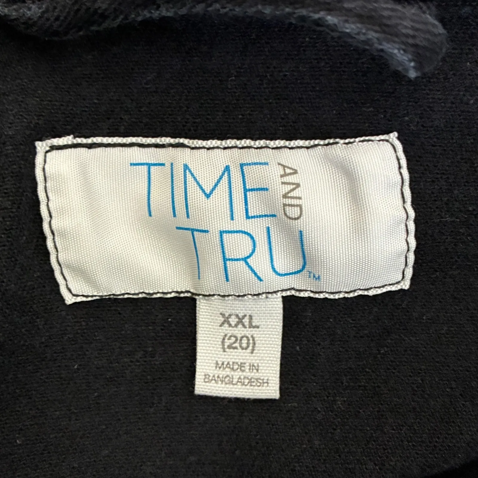 Time and Tru Cotton Denim Jacket Womens XXL Black Classic Minimalist Clean Girl - Image 5