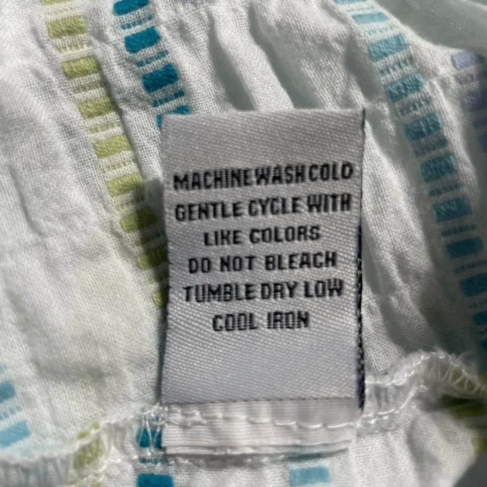 Habitat Small  Top Blouse Button Down Shirt Art to Wear Abstract Boho Lagenlook - Image 6