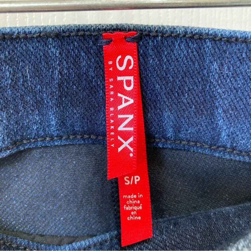 SPANX Jean-ish Cropped Leggings Controp Top Dark Wash Size Small - Image 7