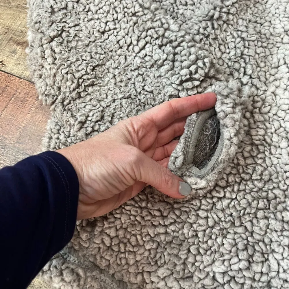 Simply Southern | Women's Gray Sherpa Teddy Bear 3/4 Zip Pullover Jacket Sz L - Image 3