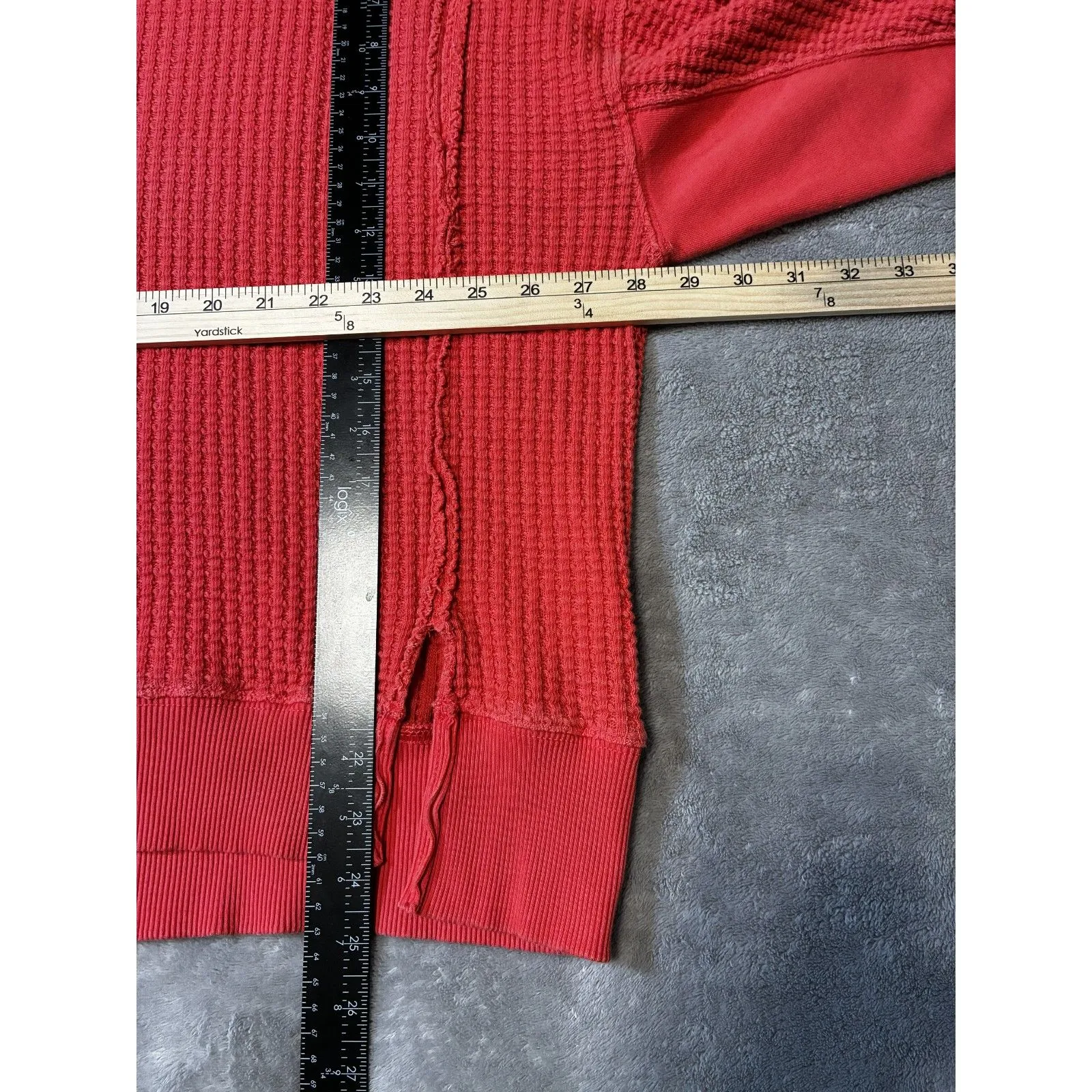 American Eagle Seriously Lived-In Waffle Knit Long Sleeve Top Oversized - Image 7