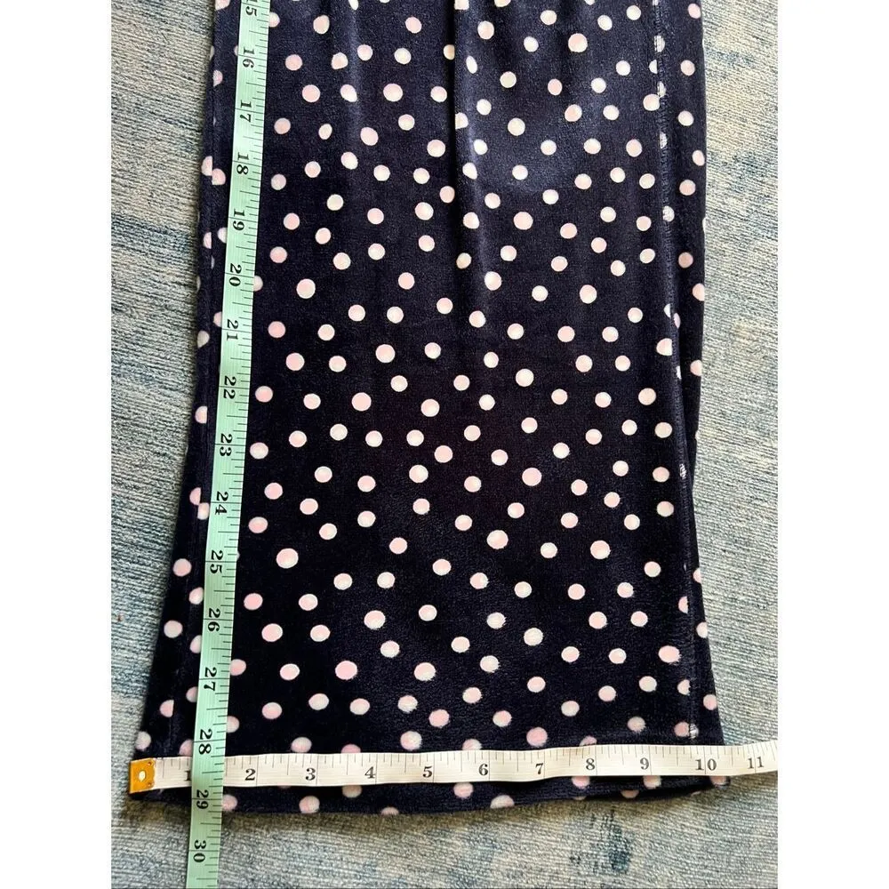 Nautica Navy Blue Polka Dot Plush Velour Pajama Set Women's Small - Image 11