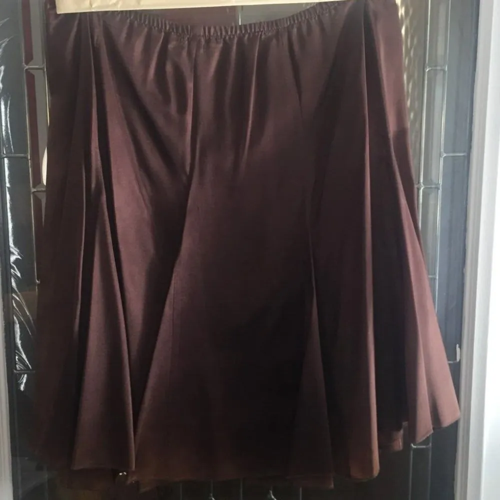 Karen Kane BOHO Midi Skirt with Elastic Waist Women's M Brown - Image 2