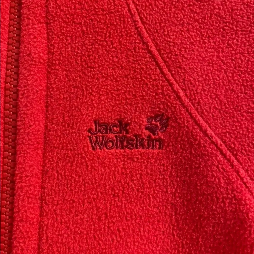 Jack Wolfskin Red Fleece Full Zip Jacket womens size S - Image 3