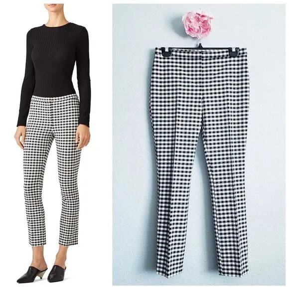 Theory Black and White Gingham Classic Skinny Pant - Image 2