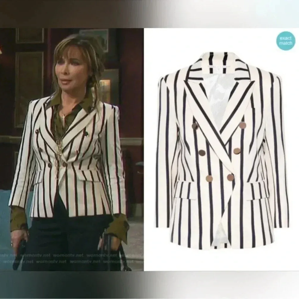 *125 NWT Veronica Beard Striped Empire Dickey Jacket Size 4 - Image 5