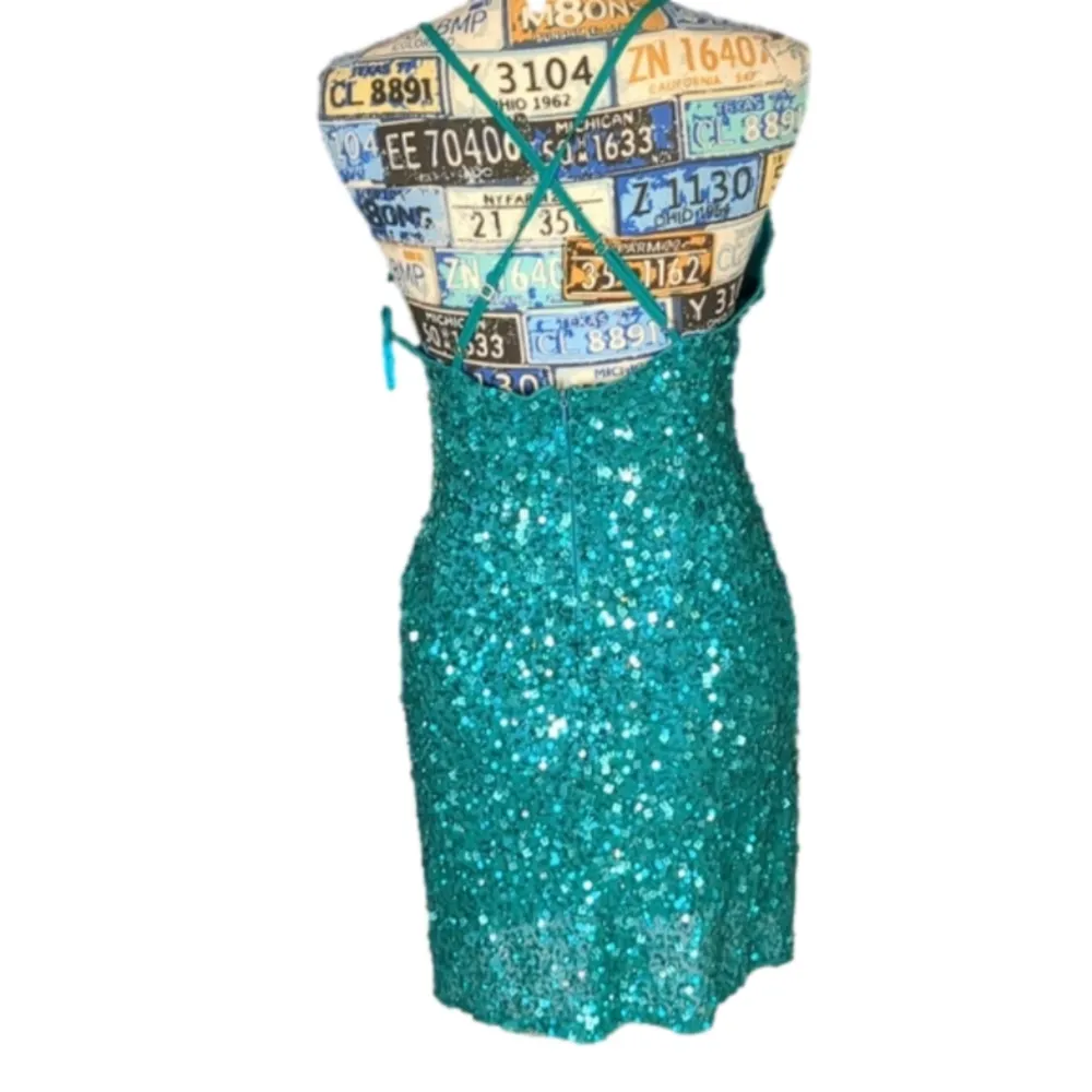 Scala teal sequin dress size 8 - Image 8