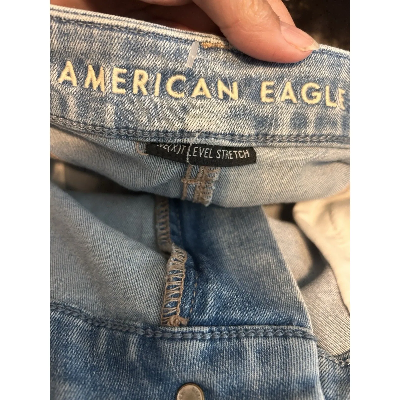 American Eagle Jean Shorts Womens 16 Blue Curvy Hi - Image 4