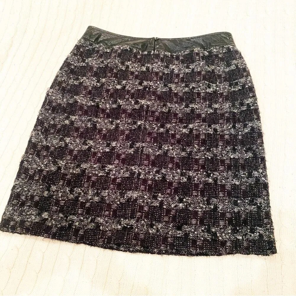 Tory Burch Pencil Skirt sz 10 Leather Trimmed Skirt Knee Length Pencil Skirt - Image 5