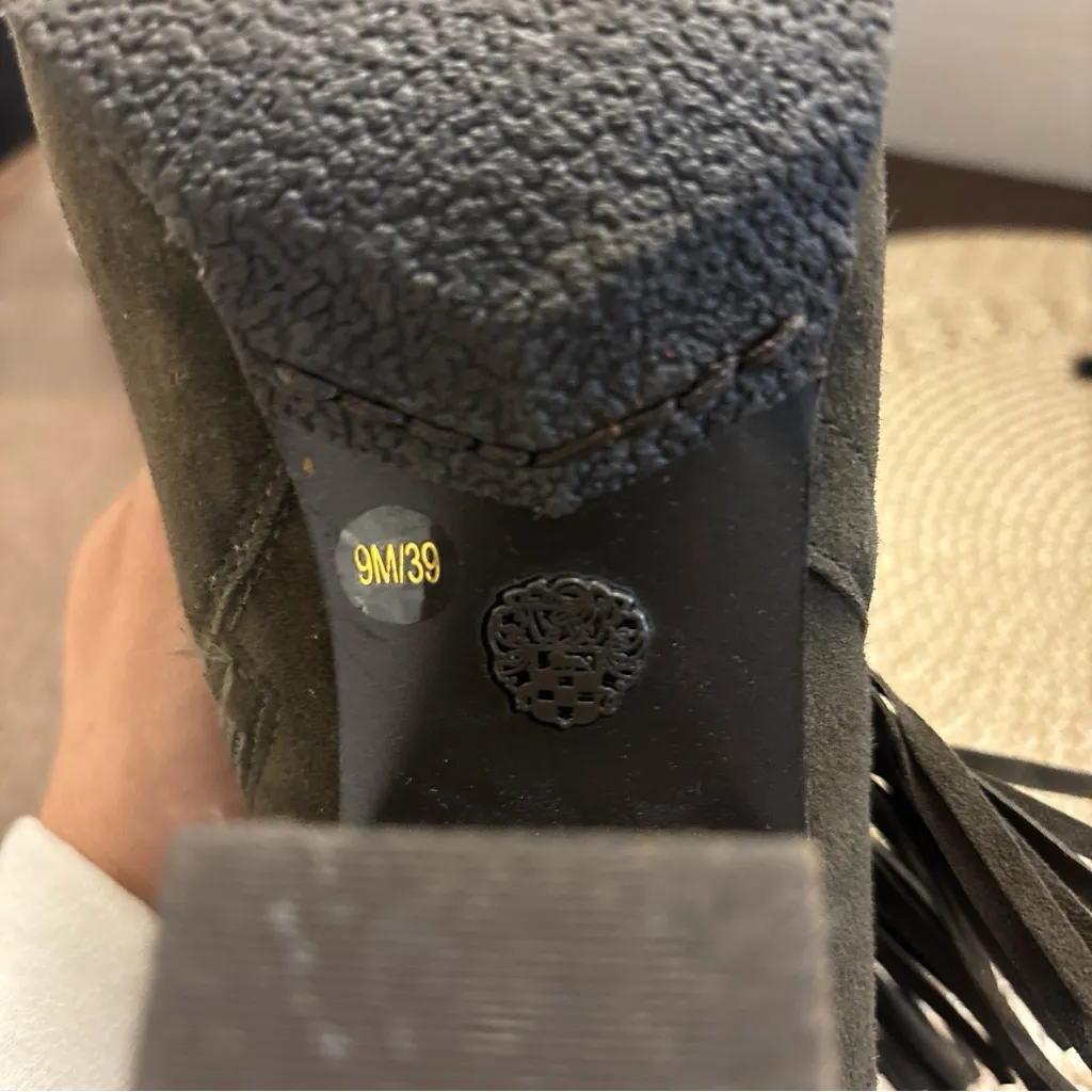 Vince Camuto Hayzee Suede Fringe Women's Ankle Bootie Olive 9.5WM - Image 11