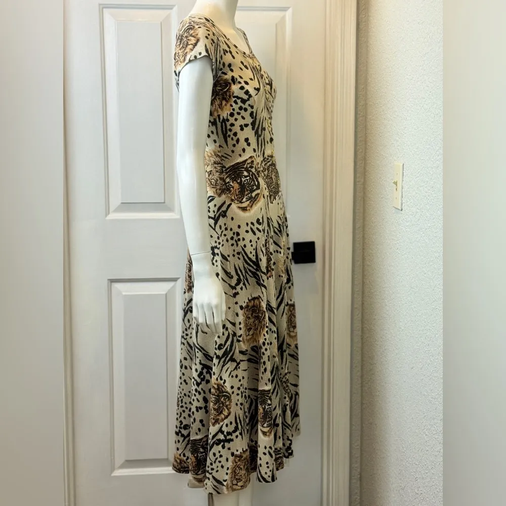 LA FETE Vintage Enchanted LION PRINT COTTON BLEND F13 Black Size M - Image 14