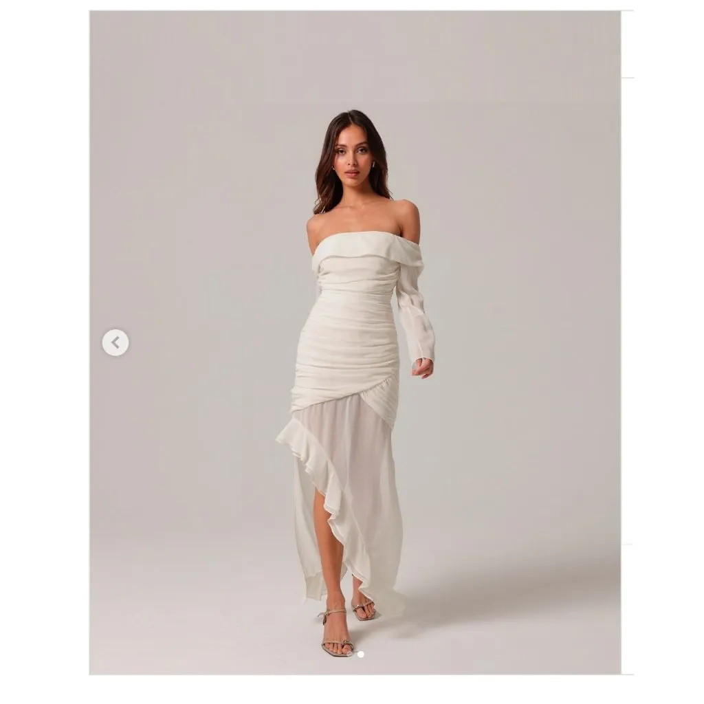 Line & Dot Owens Midi Dress in Ivory Medium New Womens Maxi Gown - Image 9