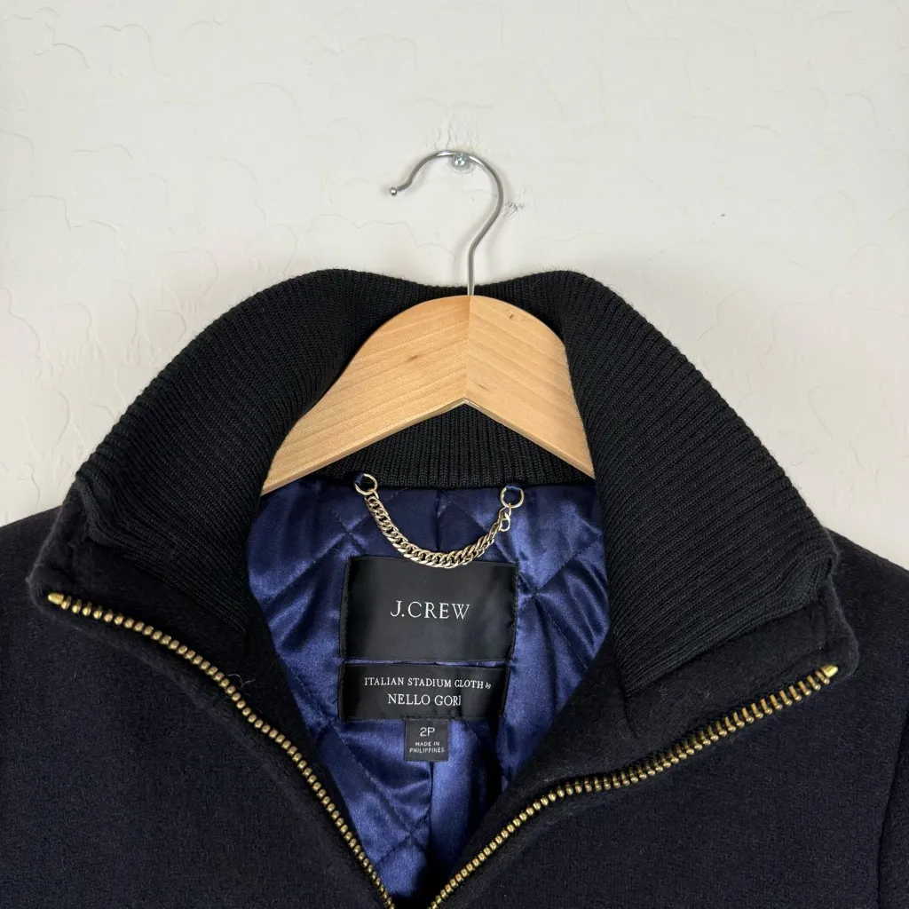 J. Crew Lodge coat in Italian Stadium-cloth Wool Black - Image 4