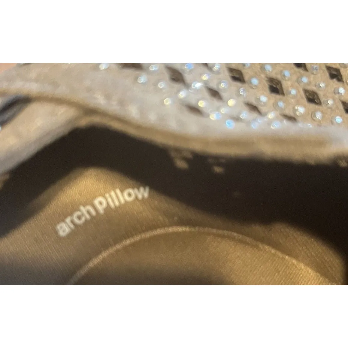 BOBS From Skechers Memory Foam Tan Espadrilles Rhinestones Wedge Platform Sz 5W - Image 7