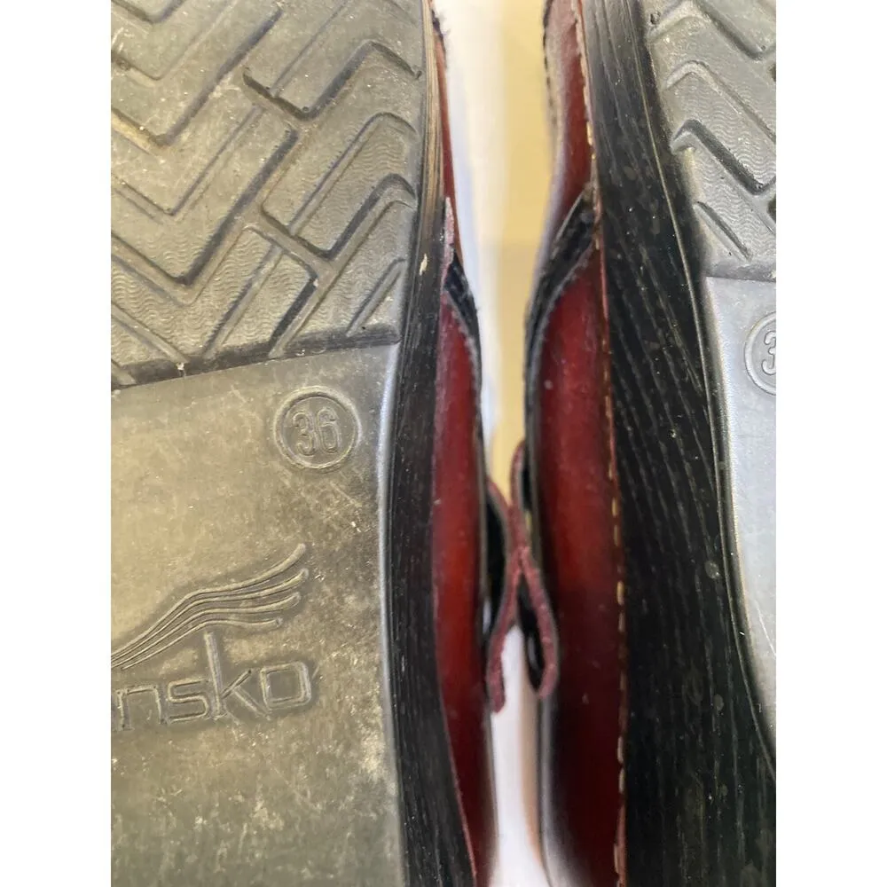 Dansko Marcelle Maroon/Dark Red Mary Jane’s Sz EU 36 US 6 Leather Women’s Shoes - Image 6