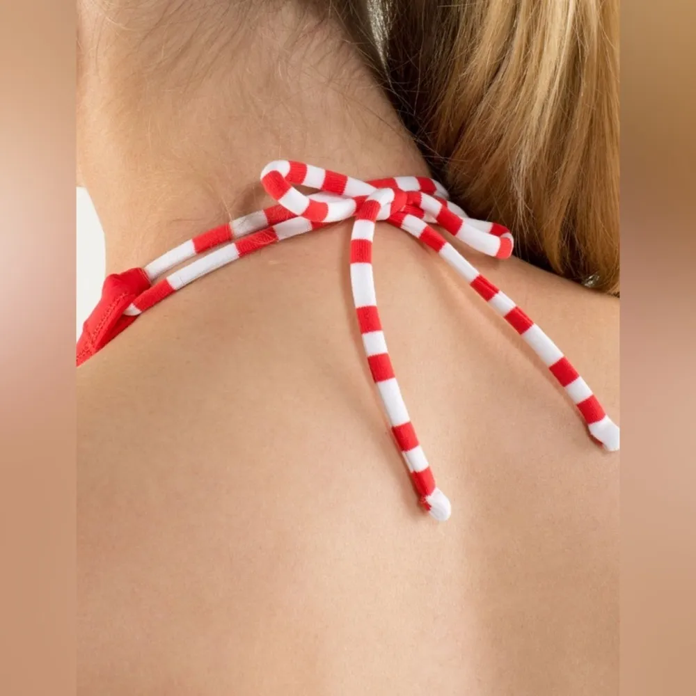 Red and White Striped Halter Top - Image 4