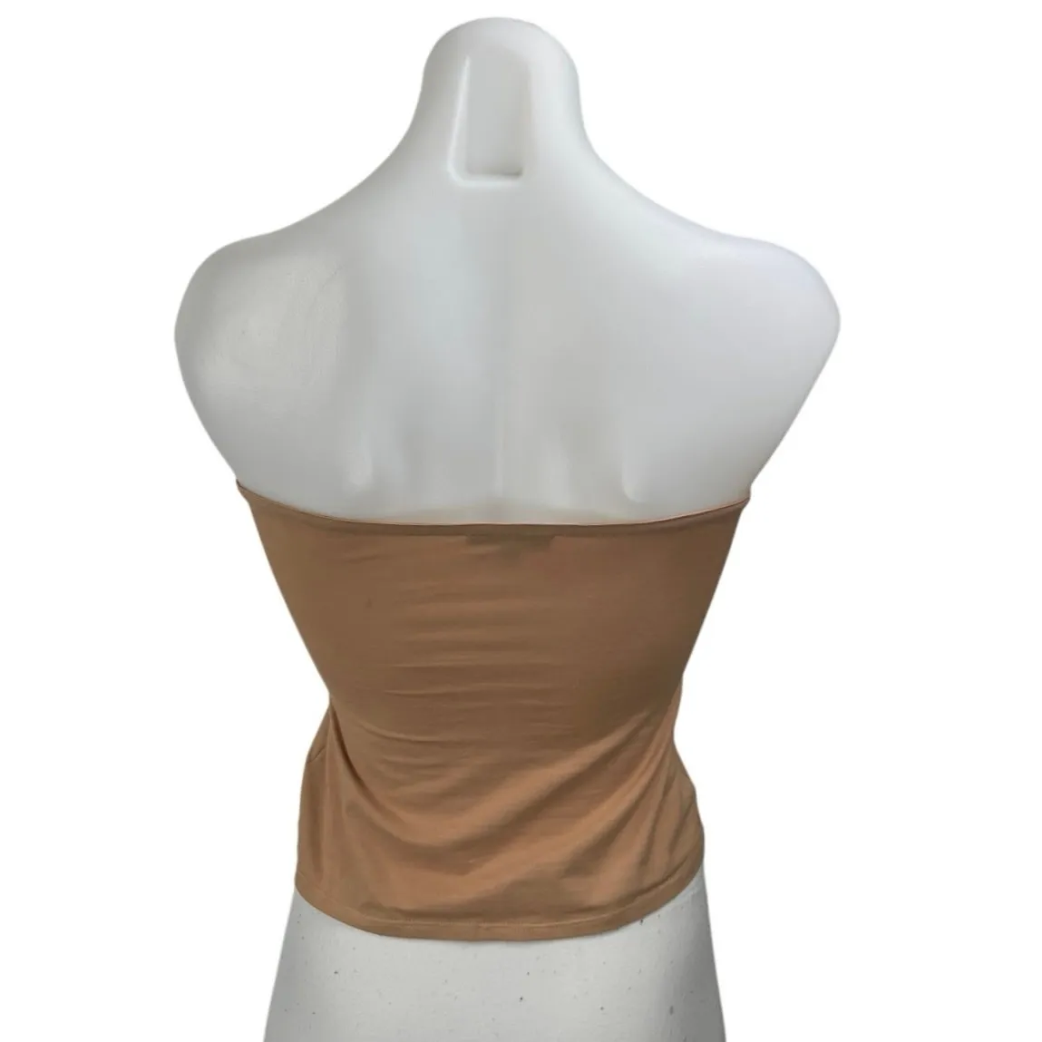 Miaou Women's Brown Tan Sleeveless Strapless Bandeau Crop Tube Tank Top Size XS - Image 2