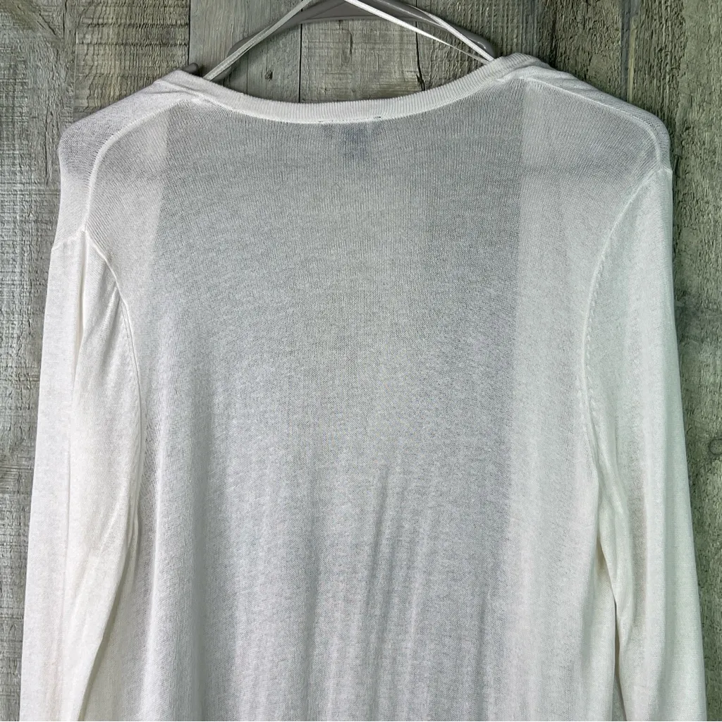 Ann Taylor Factory Medium Cream/Off White Long Sleeve Open Front Cardigan - Image 6
