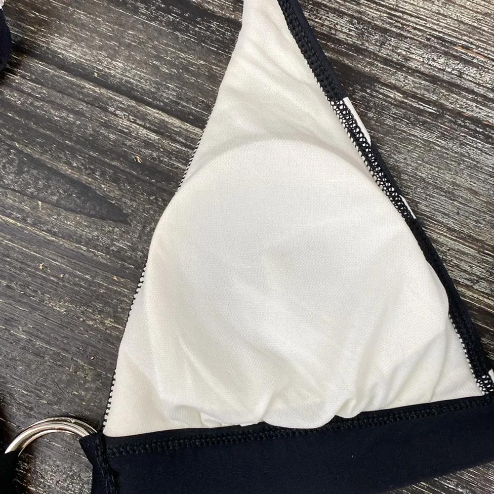 La Blanca Black & White Polka Dot Print Bikini Swim Bathing Suit Top 8 - Image 4