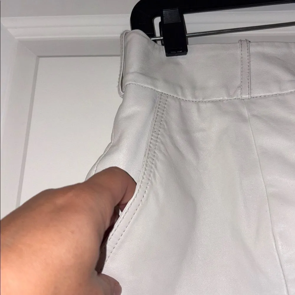 Walter Baker White Lamb Leather Shorts - Image 2