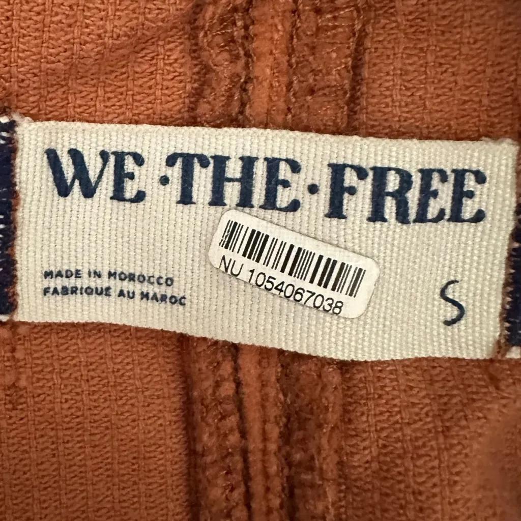 Free People Bohemian High Roller Cord Jumpsuit Oversized Small Wide Leg Fall 70s - Image 7